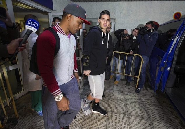 James Rodriguez leaves hospital after surgery